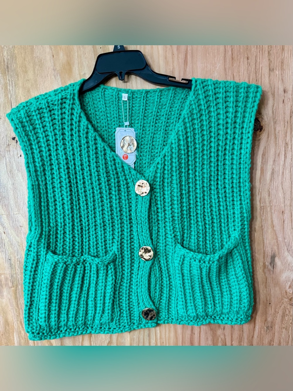 UEU Chunky Knit Sweater Vest Cardigan – NWT Size Large